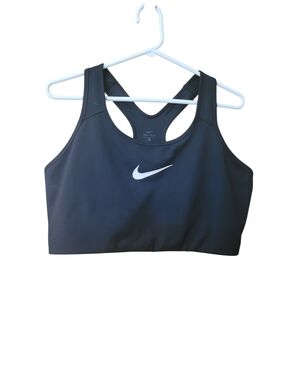 Nike Black Racerback Dri-FIT Sports Bra with White Swoosh
